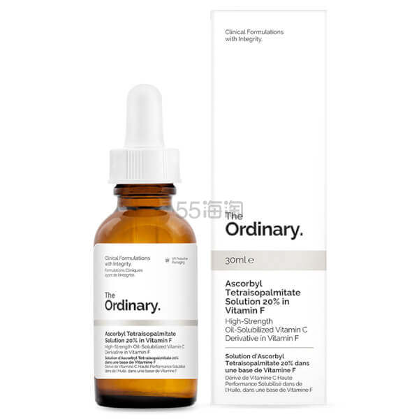 8.3折！The Ordinary 20%维生素C衍生物+维他命F 提亮改善细纹 30ml
