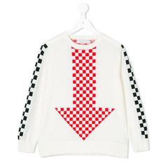 STELLA MCCARTNEY KIDS Narrow check and arrow knitted jumper 童款上衣