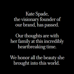 Kate spade 享年55岁，她的品牌设计理念与品牌精神将会延续！