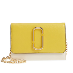 MARC JACOBS Snapshot Leather Wallet on a Chain 黄色*链条包