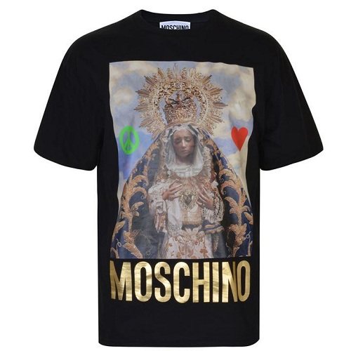 Moschino 莫斯奇诺 哭泣的圣母男士印花 T恤