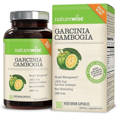 亚马逊*火**！【美亚自营】NatureWise Garcinia Cambogia Extract 藤黄果胶囊 180粒