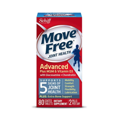 【买1送1+满$100立减$10】Schiff Move Free 葡萄糖胺维骨力+MSM & 维他命D3 80粒 蓝盒