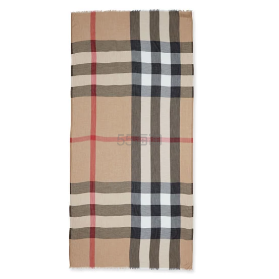 超划算 Burberry Sheer Mega Check Scarf 巴宝莉围巾 197 约1300元