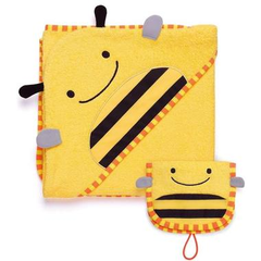 【2件9折+免邮中国】Skip Hop 连帽浴巾+手套套装 蜜蜂