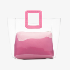 Staud Pink Shirley Leather PVC Tote 粉色手袋