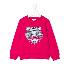 KENZO KIDS tiger print sweatshirt 女童款粉色卫衣