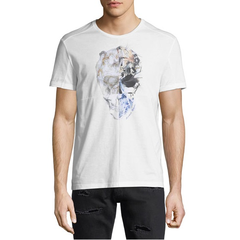 Alexander McQueen Floral Skull Graphic T-Shirt 麦昆 白色 男士 短袖