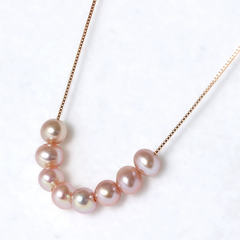 粉色淡水珍珠项链 4.0-4.5mm