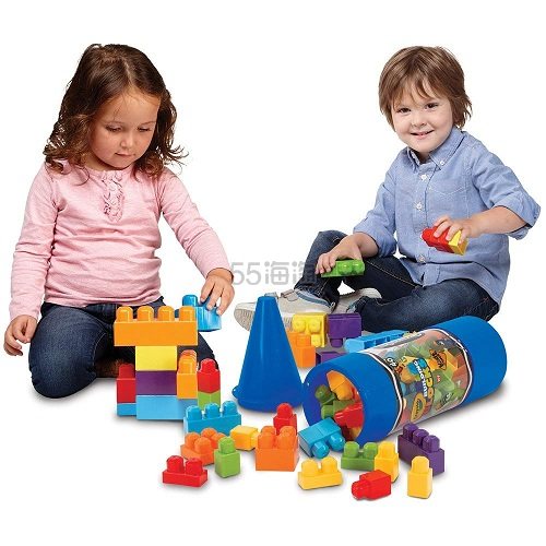 Crayola 绘儿乐 幼儿彩色搭建积木40粒，带蜡笔造型收纳桶