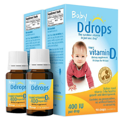 【包邮】Ddrops 婴儿维生素D3滴剂 90滴 蓝色款 2.5ml/瓶  2个装