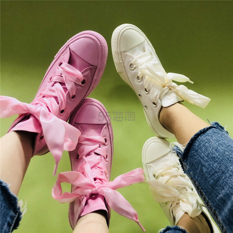 Converse 匡威 Chuck Taylor All Star 丝带缎面低帮帆布鞋 大童款 2色可选