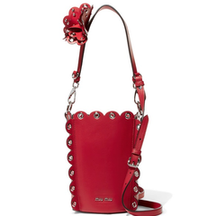 【出街利器】MIU MIU 带缀饰红色皮革水桶包