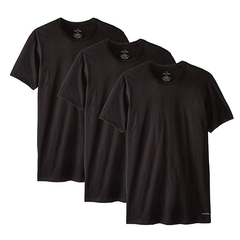 【美亚自营】Calvin Klein 男士黑色纯棉圆领短袖T恤3件装