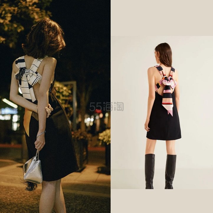 mango printed bow dress