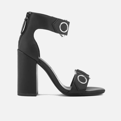 【INS小众款】Senso 金属圆环装饰黑色粗跟凉鞋