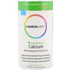 【3件0税免邮】Rainbow Light 钙+锌+维生素D 180片