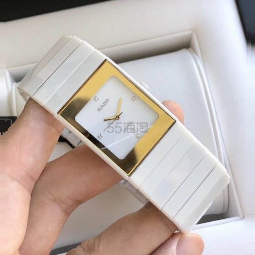 【55专享】Rado 雷达 Ceramica Jubile 系列 R21984702 女士镶钻陶瓷腕表