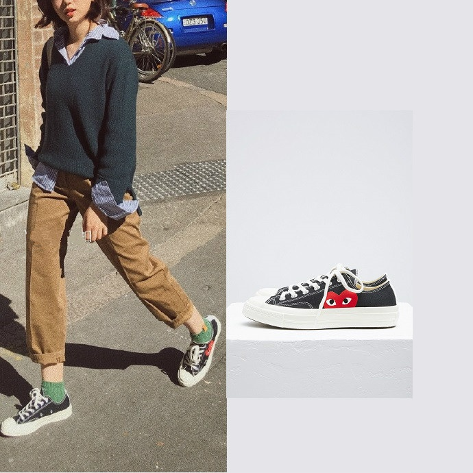 【Vlog 博主 岱川纽扣 同款】COMME DES GARCONS PLAY Converse Chuck Taylor 川久保玲X匡威 合作款 女士 球鞋