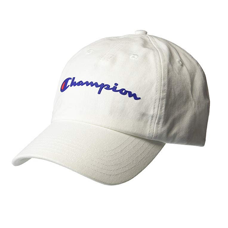 【亚马逊海外购】Champion 冠军 经典百搭英文logo刺绣可调节棒球帽 白色