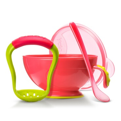 【满99-50元】Nuby 努比 婴儿研磨碗+勺子套装 颜色随机