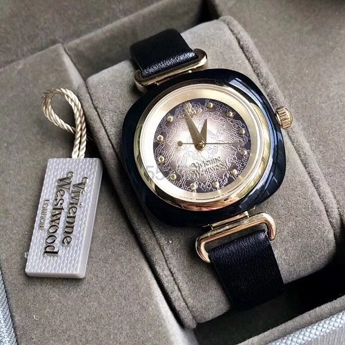 Vivienne Westwood 冷艳黑晶*石英女士腕表 VV141BKBK