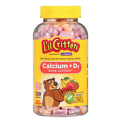 【美亚自营】L'il Critters 儿童钙片+维生素D3 小熊软糖 150粒