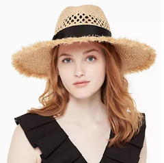 kate spade openwork long brim fedora 草帽