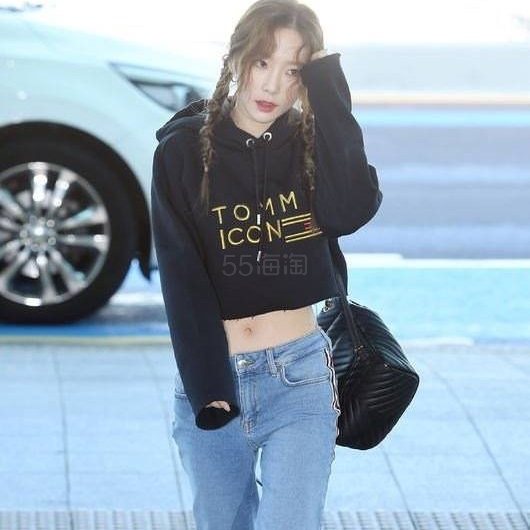 【金泰妍同款】Tommy Hilfiger 侧边条纹拼接男友风牛仔裤