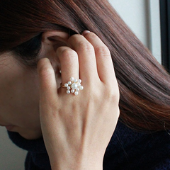 【满额立减3000日元】Akoya 雪花海水珍珠18K金戒指 稀少小海珠 2.5-5.5mm