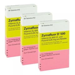 【55专享】Zymafluor D 500 婴幼儿维生素D 90粒*3盒