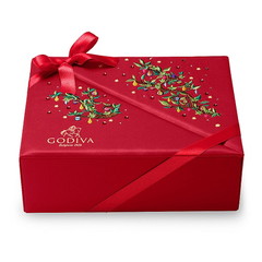 【上新】Godiva 歌帝梵 红色中国风丝绸刺绣奢华巧克力礼盒 44颗