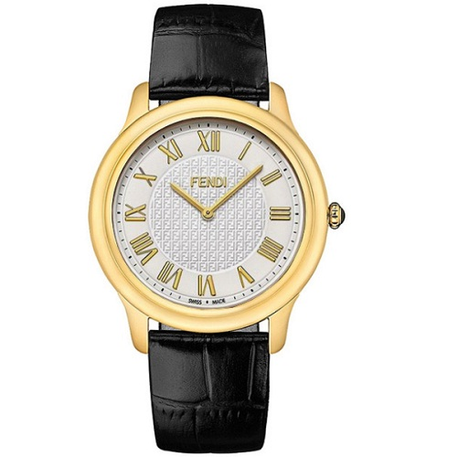 Fendi 芬迪 经典金色圆盘男士腕表 F250414011