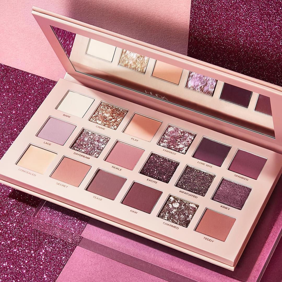 【可直邮】8.3折+送正装唇釉！Huda Beauty Nude 裸色玫瑰色系18色眼影盘