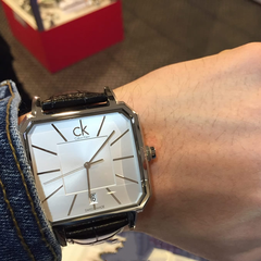 【清仓价】Calvin Klein 卡尔文·克莱恩 Concept 系列 银色方形表盘男士简约腕表 K1U21120