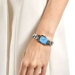 Calvin Klein 卡尔文·克雷恩 Amaze 系列 银色方形表盘女士手镯式气质腕表 K5D2L12N