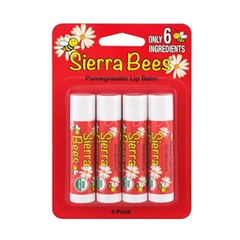 【额外8.9折+免直邮中国+11%忠诚奖励金】Sierra Bees 有机润唇膏 石榴味 4.25g*4支