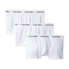 白色S码好价！【美亚自营】Calvin Klein 卡尔文·克莱恩 男士纯棉四角内裤3件装