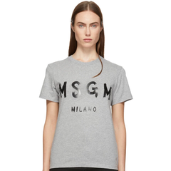 新低价~MSGM Grey Milano Logo 灰色T恤衫