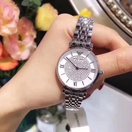 降价撸！Emporio Armani 安普里奥·阿玛尼 银色满天星女士时尚腕表 AR1925