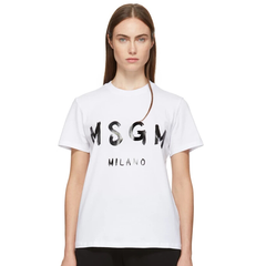 MSGM White Milano Logo 白色logoT恤衫
