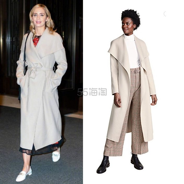 Emily Blunt 同款 Mackage Mai 米色大衣