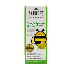 【4件0税免邮】Zarbee's Naturals 儿童*化痰糖浆 含黑蜂蜜 天然葡萄味 118ml