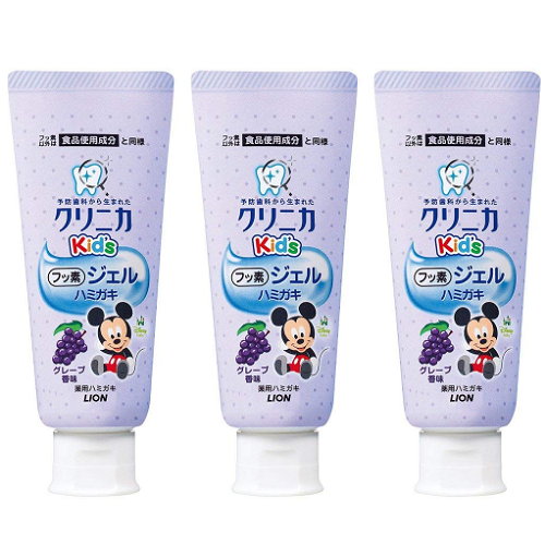 【日本亚马逊】LION 狮王 米奇儿童固齿健牙啫喱牙膏 60g*3支 葡萄味
