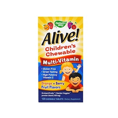 【4件0税免邮】Nature's Way Alive! 儿童复合维生素咀嚼片 橙味+复合莓 120片
