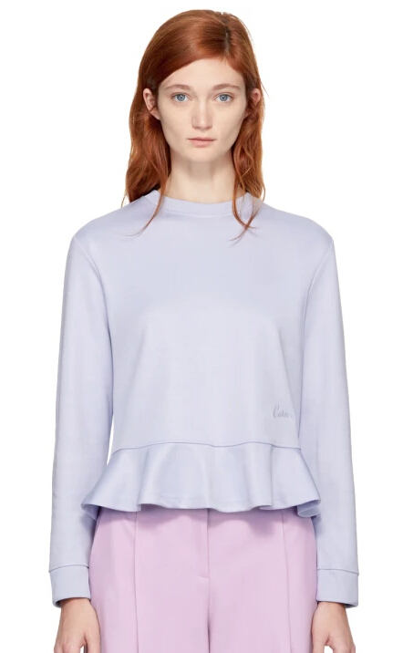 Carven Pink Ruffled Sweatshirt 女款带荷叶边卫衣