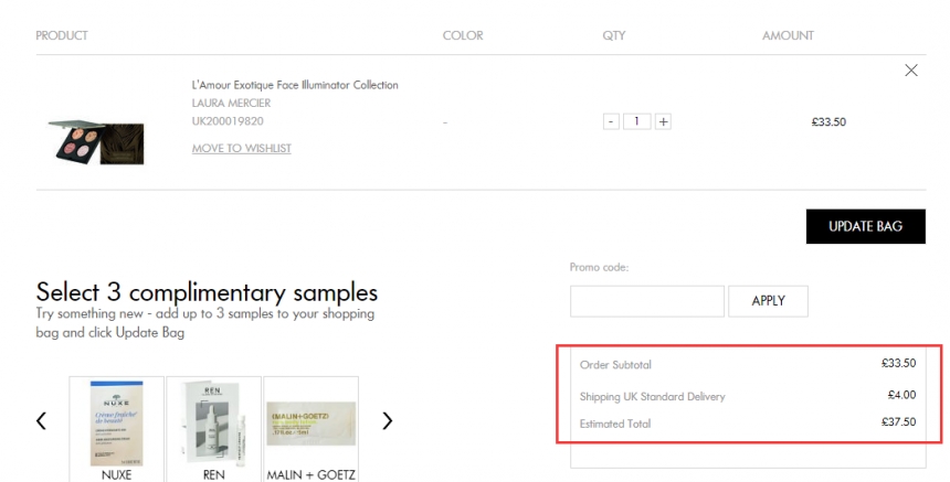 Laura Mercier 陷入爱河 水波纹四色高光盘