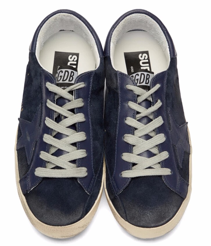 Golden Goose N*y Suede Superstar Sneakers 女款深蓝色时尚小脏鞋