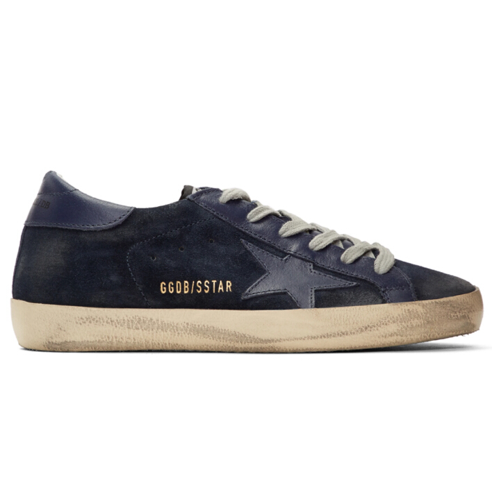 Golden Goose N*y Suede Superstar Sneakers 女款深蓝色时尚小脏鞋