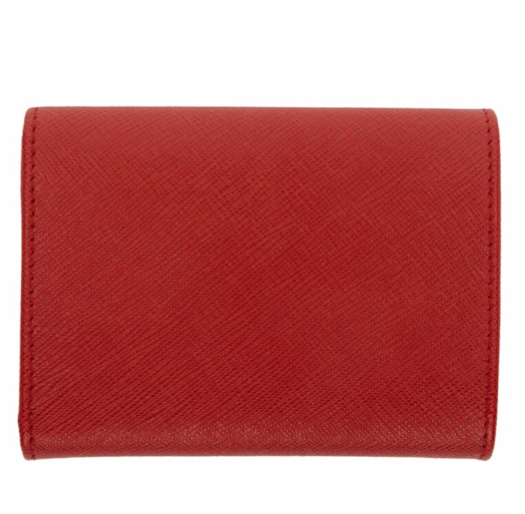 *后一只，春节送礼*~Prada Red Saffiano Trifold Wallet 红色钱包